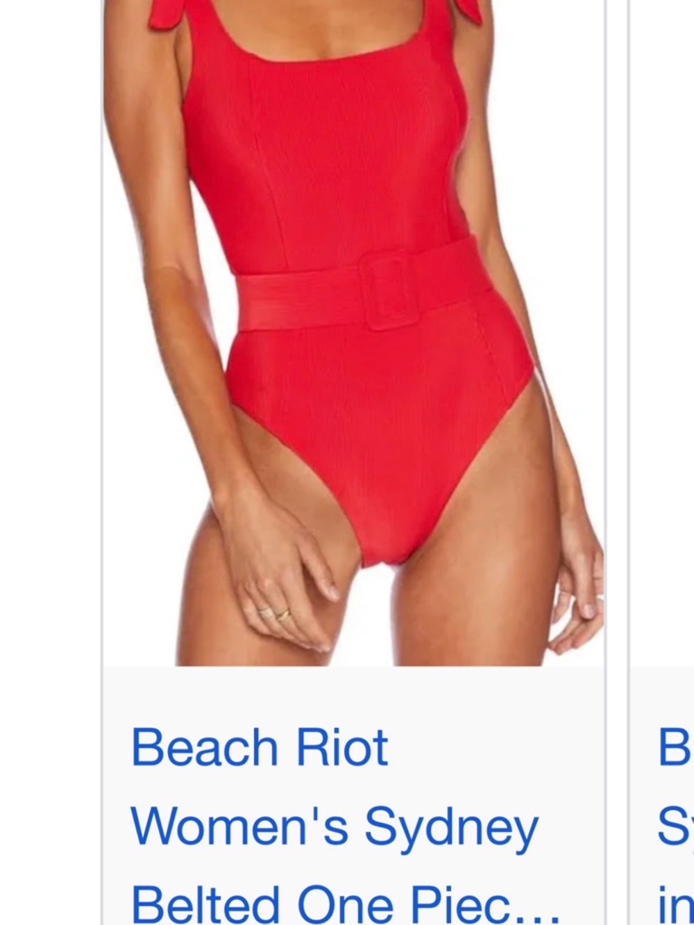 $188 NWT Beach Riot Women's Red Sydney Ribbed One-Piece Swimsuit Size XS - Picture 7 of 7